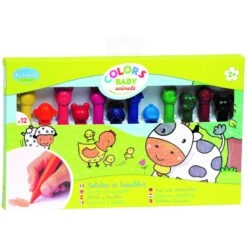 12 Wachsmalstifte Tiere Von Aladine