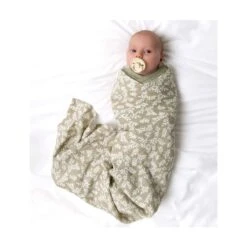 Pucktuch - Bl&auml;tter Taupe 120x120cm Von A Little Lovely Company