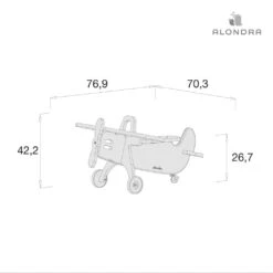 Holzflugzeug Wei&szlig; Natur Von Alondra -Babyprodukte Geschäft hersteller alondra holzflugzeug weiss natur 3