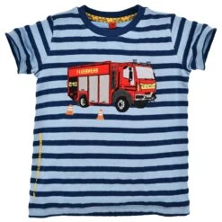 T-Shirt Geringelt Blau Mit Aufn&auml;her Feuerwehr Von Bondi