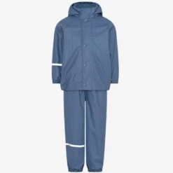 Celavi Kinder-Regen-Set Fleece China-Blau