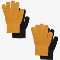 Fingerhanschuhe 2er-Pack Farbe Marine Und Senfgelb Von CeLaVi
