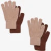 Fingerhanschuhe 2er-Pack Farbe Natur Und Braun Von CeLaVi