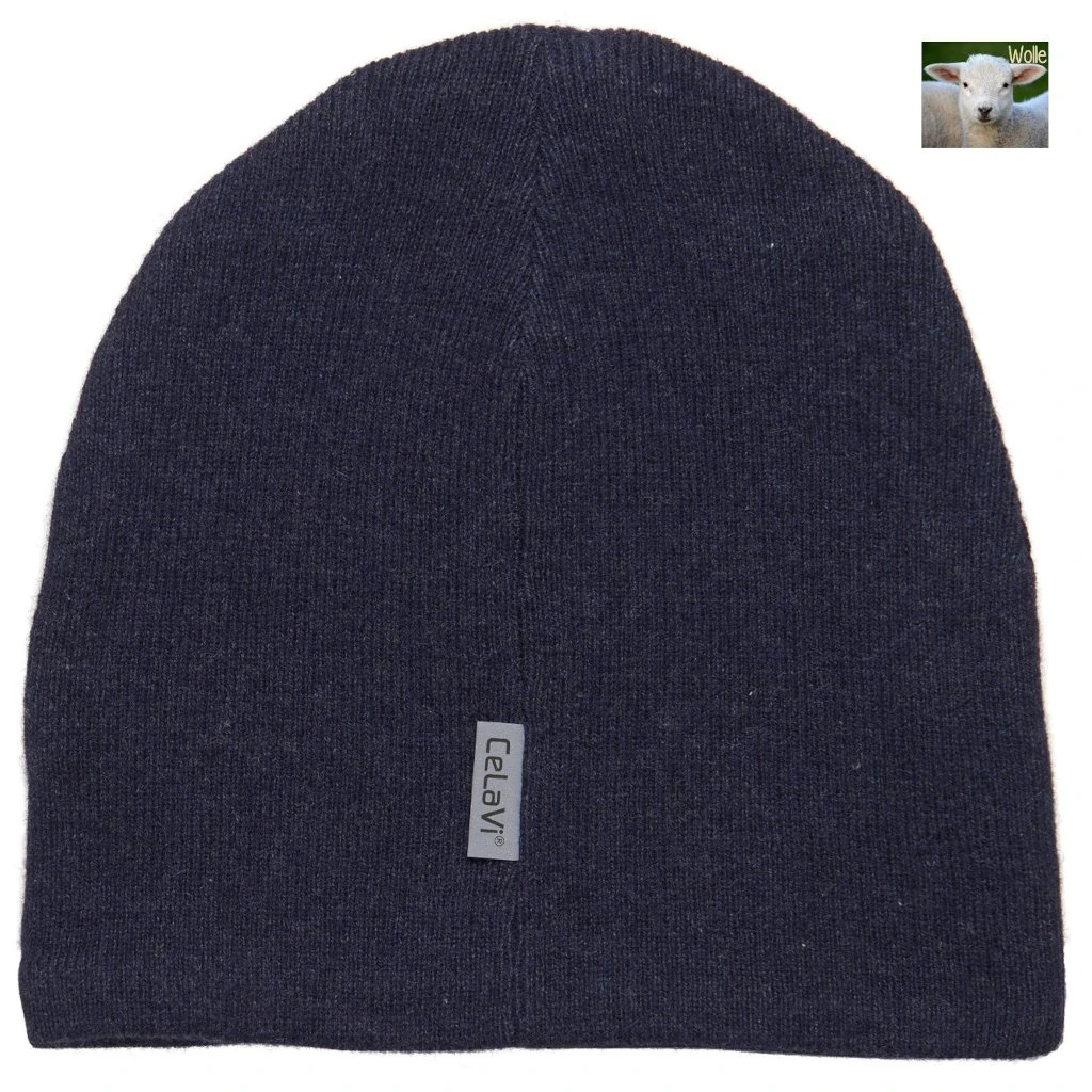 Celavi Kinder-Strickmütze Navy Wolle 1 Celavi Kinder-Strickmütze Navy Wolle