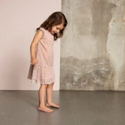 Creamie M&auml;dchen-Kleid Dobby Blumen Rosa