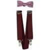 Kinder-Hosentr&auml;ger Und Fliege 128-146 Bordeaux Quadrate Von Der Flotte Boy