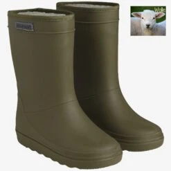 En Fant KInder-Thermo-Regenstiefel Mit Wollfutter Olive