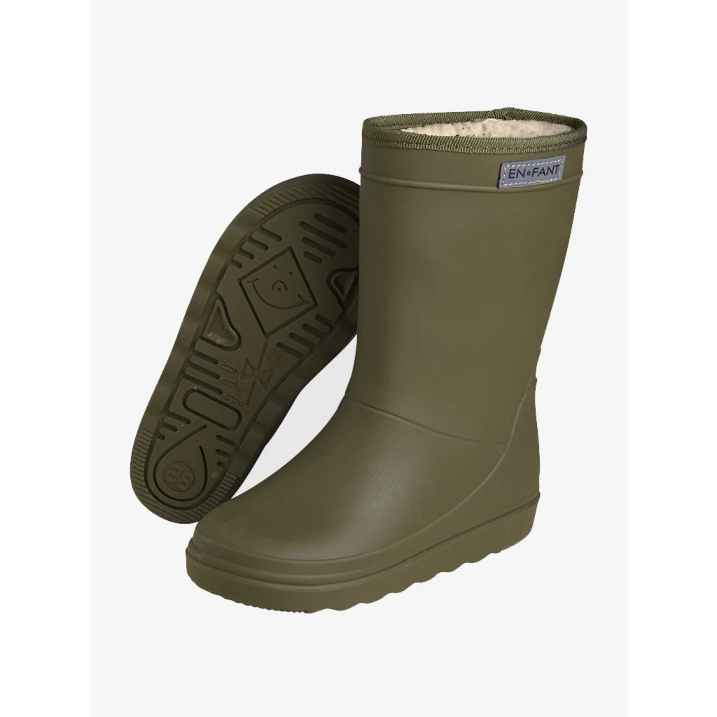 En Fant KInder-Thermo-Regenstiefel Mit Wollfutter Olive 2 En Fant KInder-Thermo-Regenstiefel Mit Wollfutter Olive – Bild 2