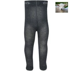 Ewers Kinder-Strumpfhose GOTS Wolle Graphit Melange