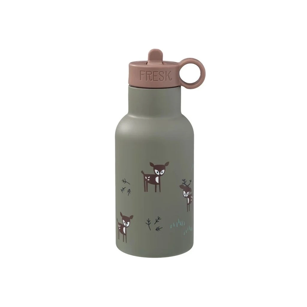 Kinder-Thermosflasche - Deer Hirsch Olive 350 Ml Von Fresk 1 Kinder-Thermosflasche - Deer Hirsch Olive 350 Ml Von Fresk