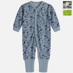 Hust And Claire Manu Wolle Bambus Wald Schlafanzug Blau