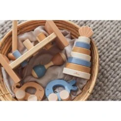 Holz-Stapelturm Shell Blue Von Jollein -Babyprodukte Geschäft hersteller jollein holz stapelturm shell blue 3