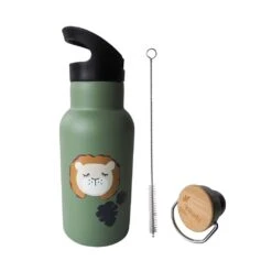 Kikadu Kinder-Trinkflasche Löwe Olive