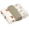 LÄSSIG 3er Set Swaddle Mulltuch Little Forest Fox Von L&auml;ssig