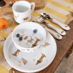 LÄSSIG Kindergeschirr Set Porzellan - Little Mateys Royal Blau Von L&auml;ssig