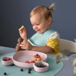 LÄSSIG L&auml;ssig Silikonteller Mit Saugfu&szlig; Maus Rosa