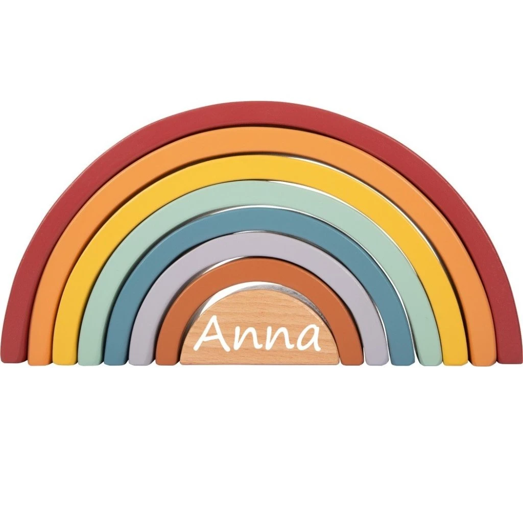 Personalisierter Holz Regenbogen Bunt Safari 1 Personalisierter Holz Regenbogen Bunt Safari
