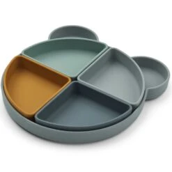 Liewood Arne Teller Mit Einteilungen B&auml;r Hellblau Multi Mix