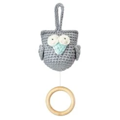 H&auml;kel Spieluhr Eule - Grau Mit Mint (Twinkle Twinkle Little Star) Von Maylily