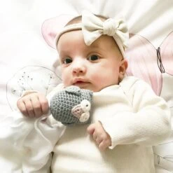 Kuscheltuch Eule Grau Mit Rosa Von Maylily -Babyprodukte Geschäft hersteller maylily kuscheltuch eule grau mit rosa 3