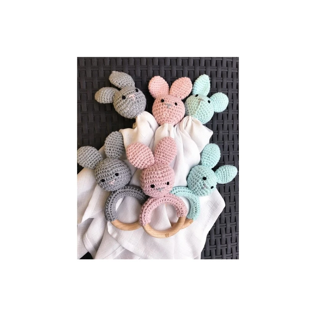 Kuscheltuch Hase Grau Von Maylily 2 Kuscheltuch Hase Grau Von Maylily – Bild 2