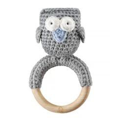 Rassel Eule Grau Mit Blau Von Maylily