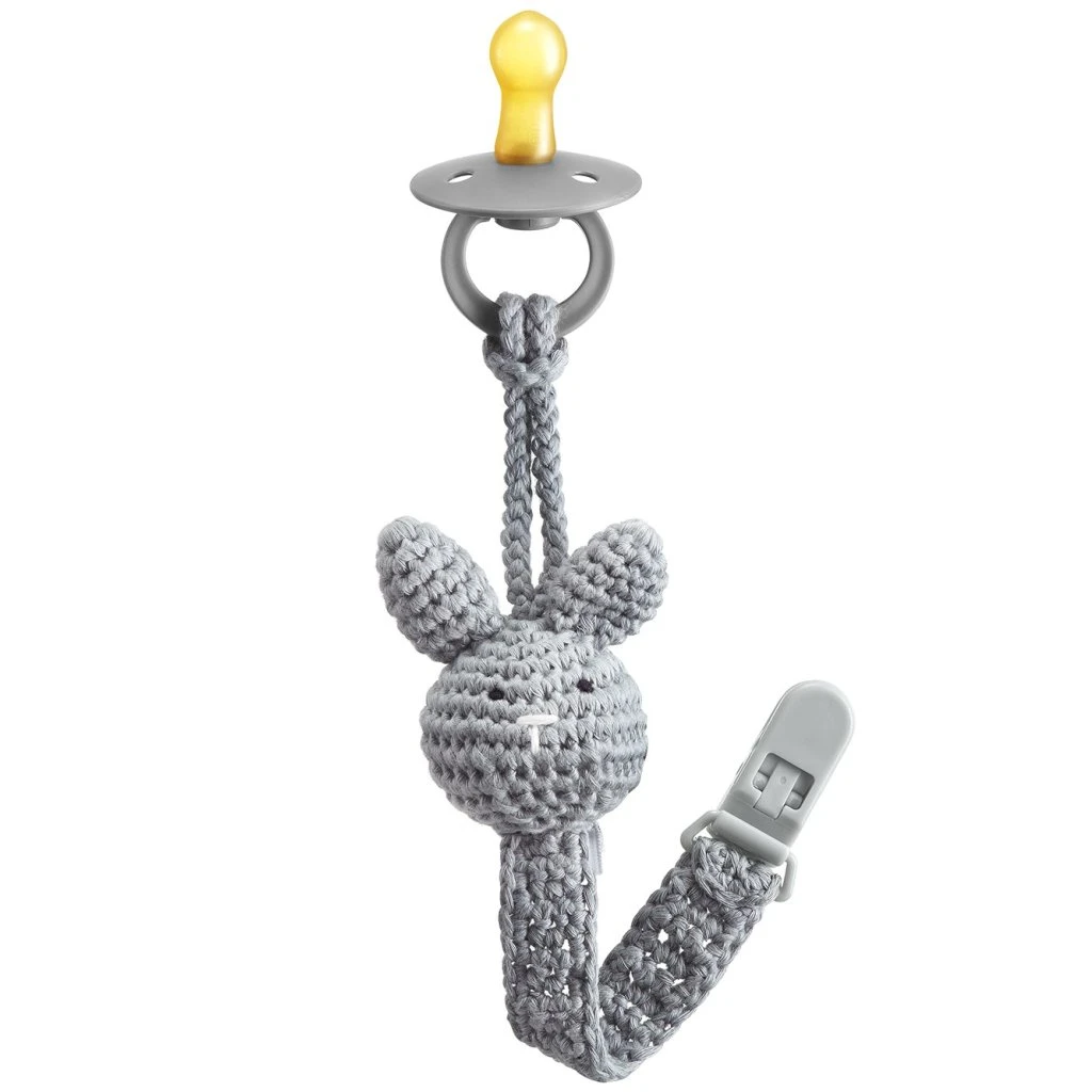 Schnullerkette Hase Grau Von Maylily 1 Schnullerkette Hase Grau Von Maylily