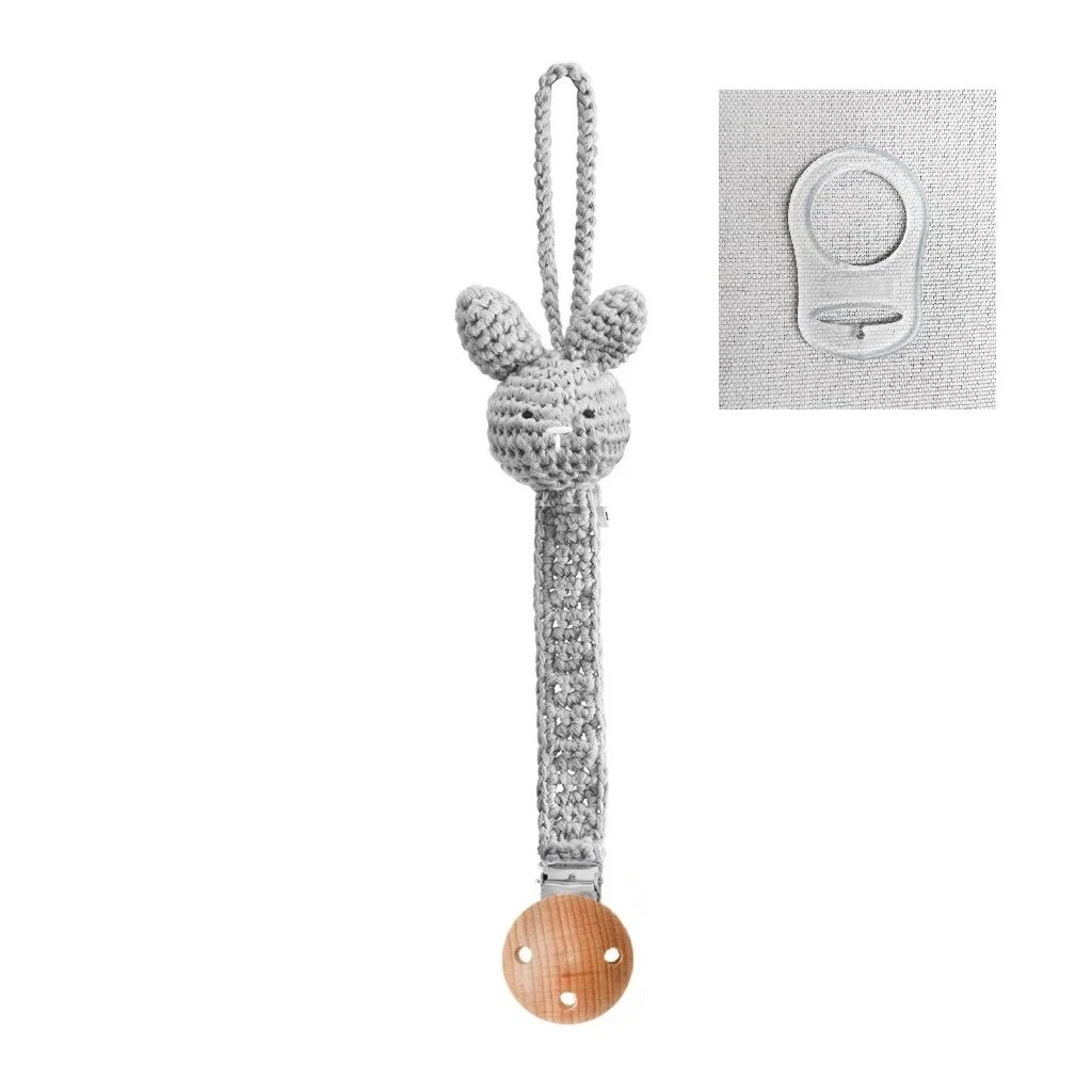 Schnullerkette Hase Grau MAM NUK Von Maylily 1 Schnullerkette Hase Grau MAM NUK Von Maylily
