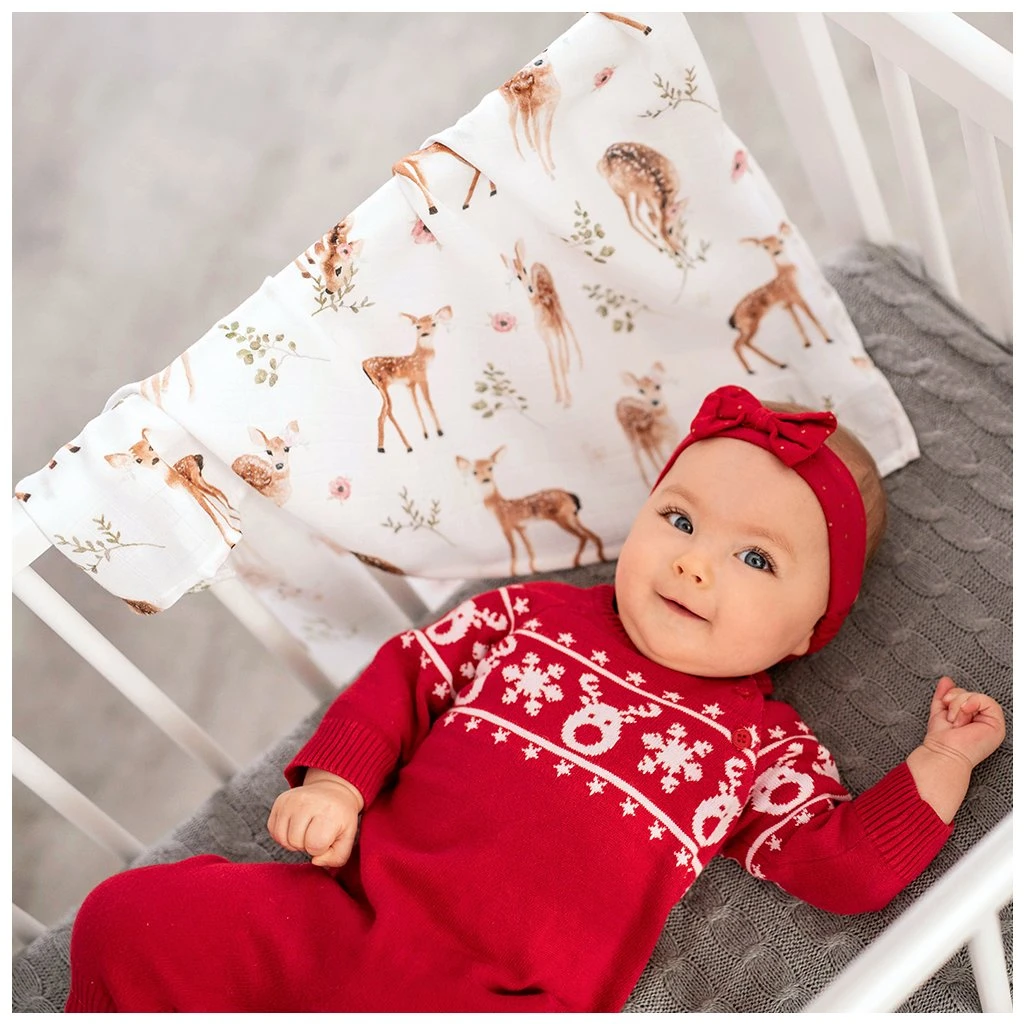 Swaddle, Mulltuch - Reh 70x70cm Bambus & Baumwolle Von Maylily 2 Swaddle, Mulltuch - Reh 70x70cm Bambus & Baumwolle Von Maylily – Bild 2