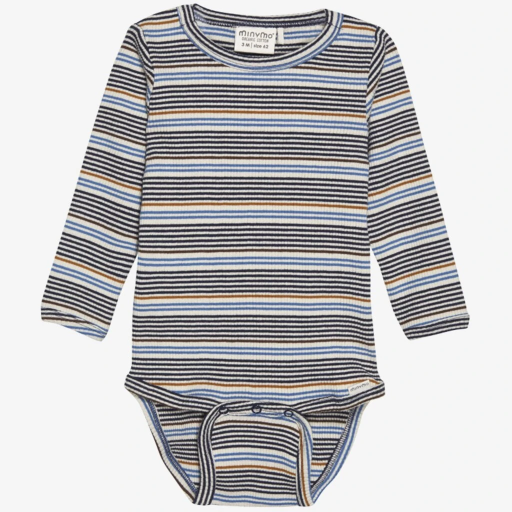 Minymo Baby-Body Ringel Blau 1 Minymo Baby-Body Ringel Blau