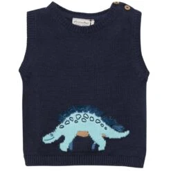 Minymo Baby-Strick-Pulunder Dino Blau