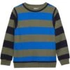 Minymo Jungen-Sweat Ringel Olive-blau