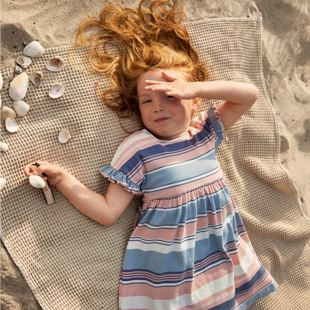 Minymo Mächen-Kleid Gestreift Hellblau 1 Minymo Mächen-Kleid Gestreift Hellblau