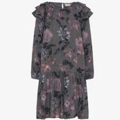 Minymo M&auml;chen-Kleid Olive Mit Blumenprint