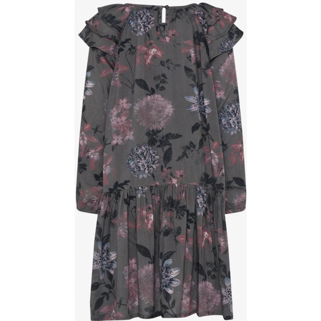 Minymo Mächen-Kleid Olive Mit Blumenprint 2 Minymo Mächen-Kleid Olive Mit Blumenprint – Bild 2