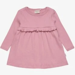 Minymo Ripp-Kleid R&uuml;sche Altrosa