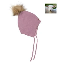 Minymo Woll-Strickm&uuml;tze Flieder