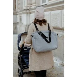 Wickeltasche - Siebenschl&auml;fer Grau Meliert Von Naturkind -Babyprodukte Geschäft hersteller naturkind wickeltasche siebenschlaefer grau meliert 4