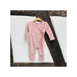 Baby-Wickel-Overall Langarm Rot-natur-gestreift Von Sanetta Pure