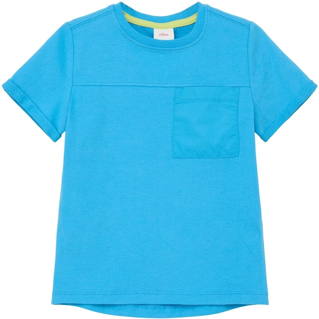 S.Oliver Jungen-T-Shirt Mit Brusttasche Türkis 1 S.Oliver Jungen-T-Shirt Mit Brusttasche Türkis