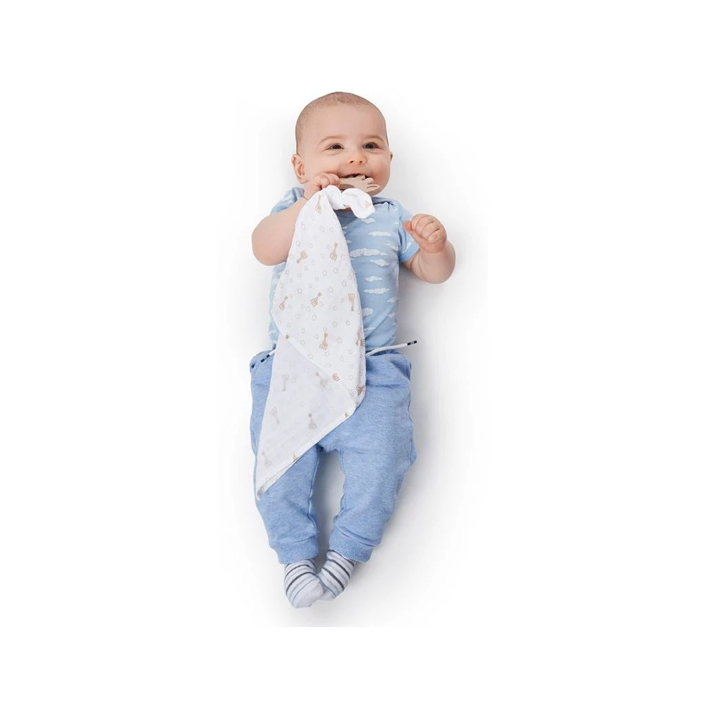 So Pure Schmusetuch Mit Kautschuk-Beißring Von Sophie La Girafe 2 So Pure Schmusetuch Mit Kautschuk-Beißring Von Sophie La Girafe – Bild 2