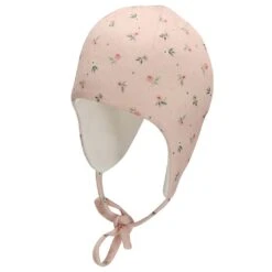 Sterntaler Inka-M&uuml;tze In Rosa Aus Strickstoff Mit Blumen