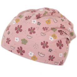 Sterntaler Kinder-Slouch-Beanie M&uuml;tze In Zartrosa Mit Blumen UV 50+