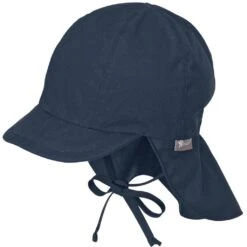 Sterntaler Schirmm&uuml;tze Nackenschutz UV-Popeline Bio Blau