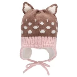 Sterntaler Strickm&uuml;tze Mit &Ouml;hrchen Und Jacquardmuster Punkte